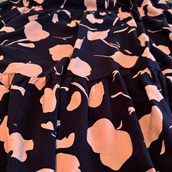 Anrabess Maxi Dress Size M Tiered Smocked Navy Blue and Lavender One Shoulder​ - Picture 8 of 8